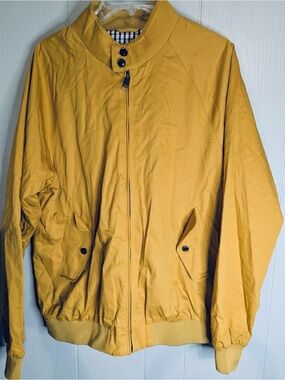 Ben Sherman Mustard Yellow Zip-Front Harrington Jacket
